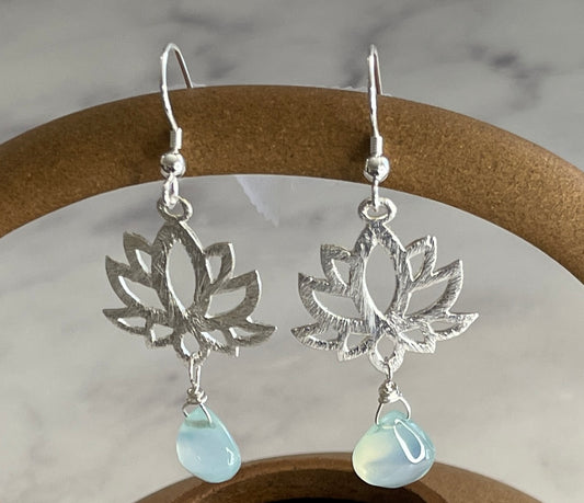 Aqua Lotus earrings